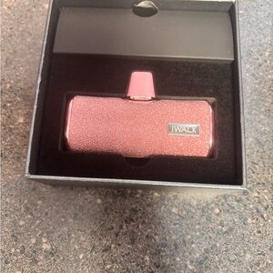 iWALK small portable charger power bank, sparkly glittery pink